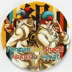 One Piece Penguin & Killer Whale Team Yakara Can Badge blue Buttons [USED]