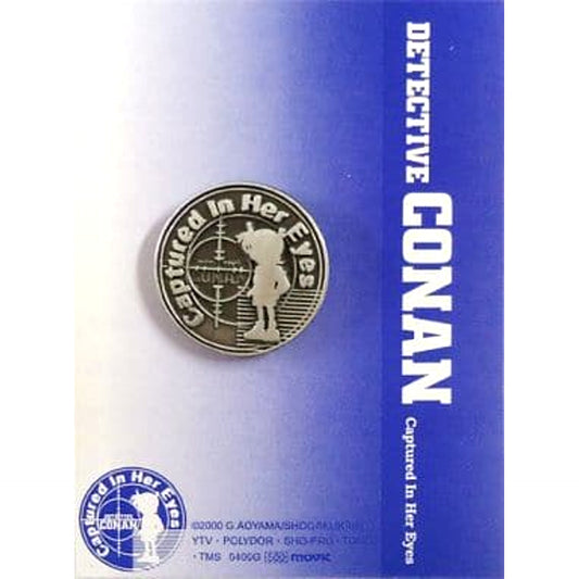 Case Closed: Captured In Her Eyes Conan Lapel Pin Silver Buttons [USED]