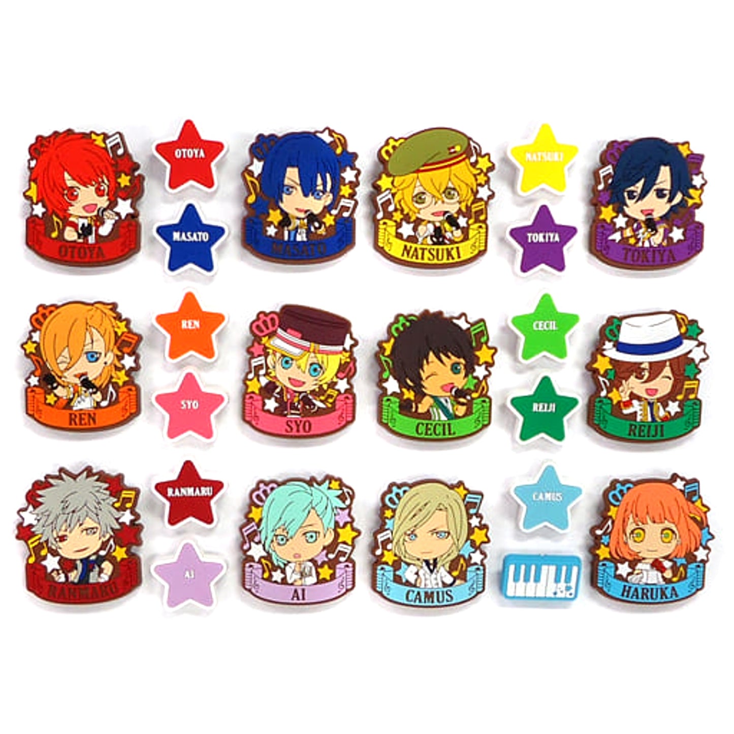 Uta no Prince Sama: Maji Love 2000% Otoya Ittoki & Others Ichiban Kuji Rubber Pin Set Set of 2 Prize J All 12 Types Set Pins [USED]