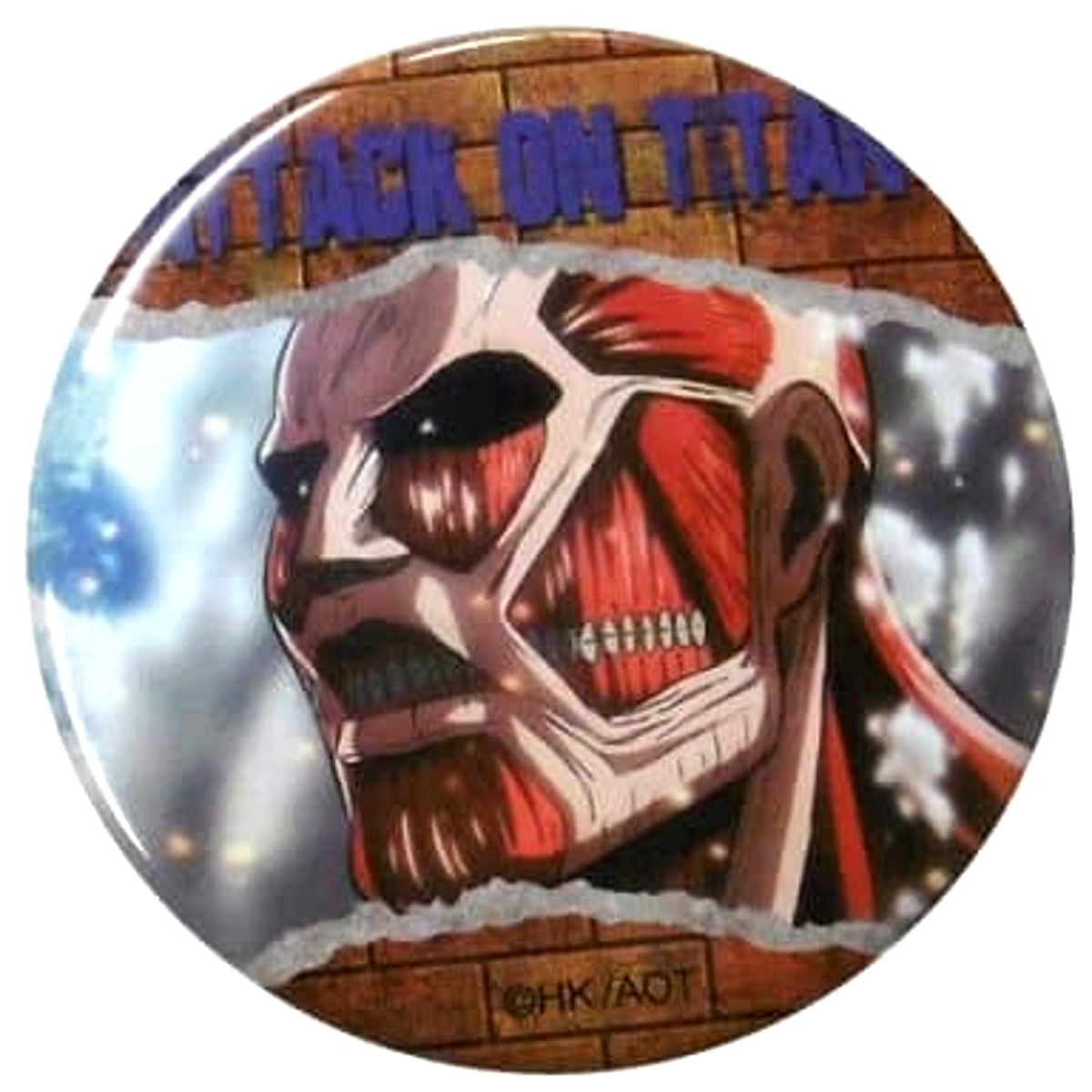 Attack on Titan Colossal Titan Big Can Badge 2 Lawson Campaign Limited Buttons [USED]
