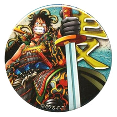 One Piece Monkey D. Luffy Seki Yakara Can Badge Pink&Gold Buttons [USED]