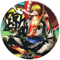 One Piece Sanji Kick Yakara Can Badge Pink&Gold Buttons [USED]
