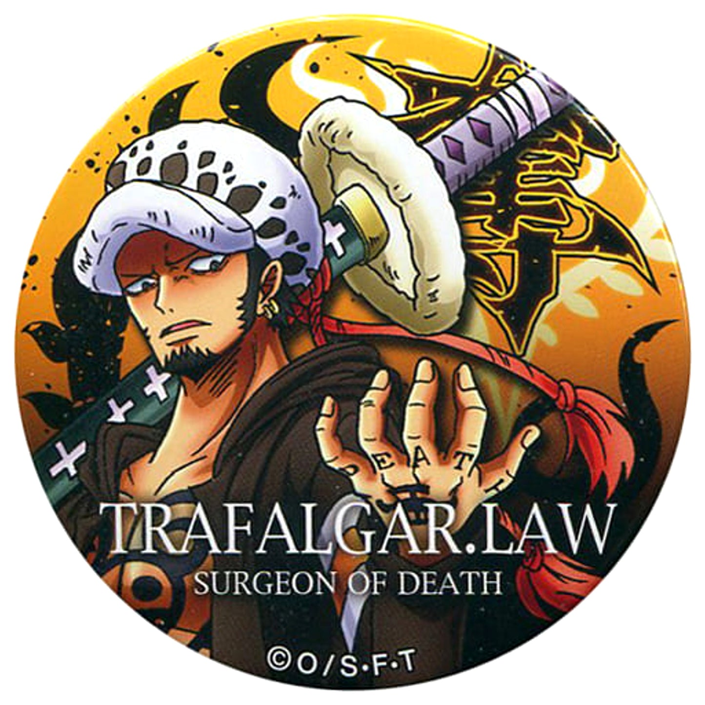 Trafalgar Law Robbery One Piece Yakara Button Pink&Gold [USED]