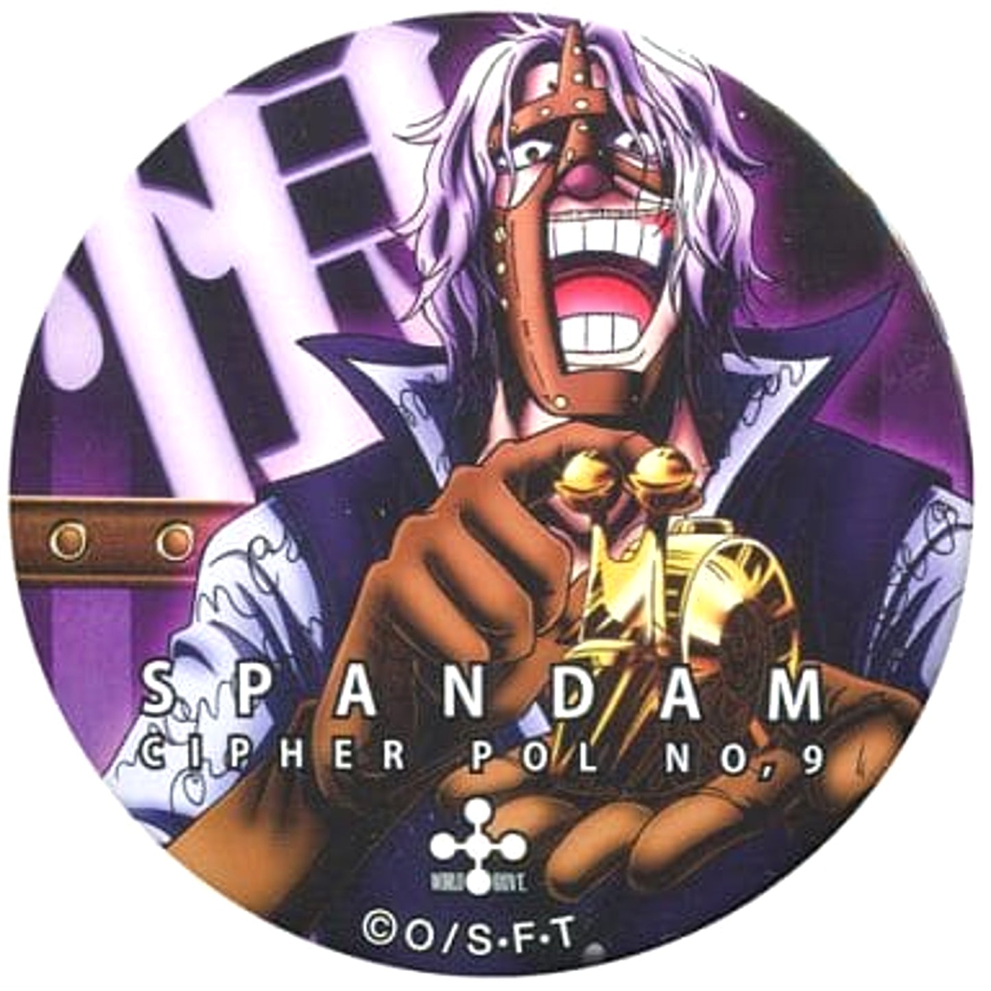 Spandam Grudge One Piece Yakara Button Pink&Gold [USED]