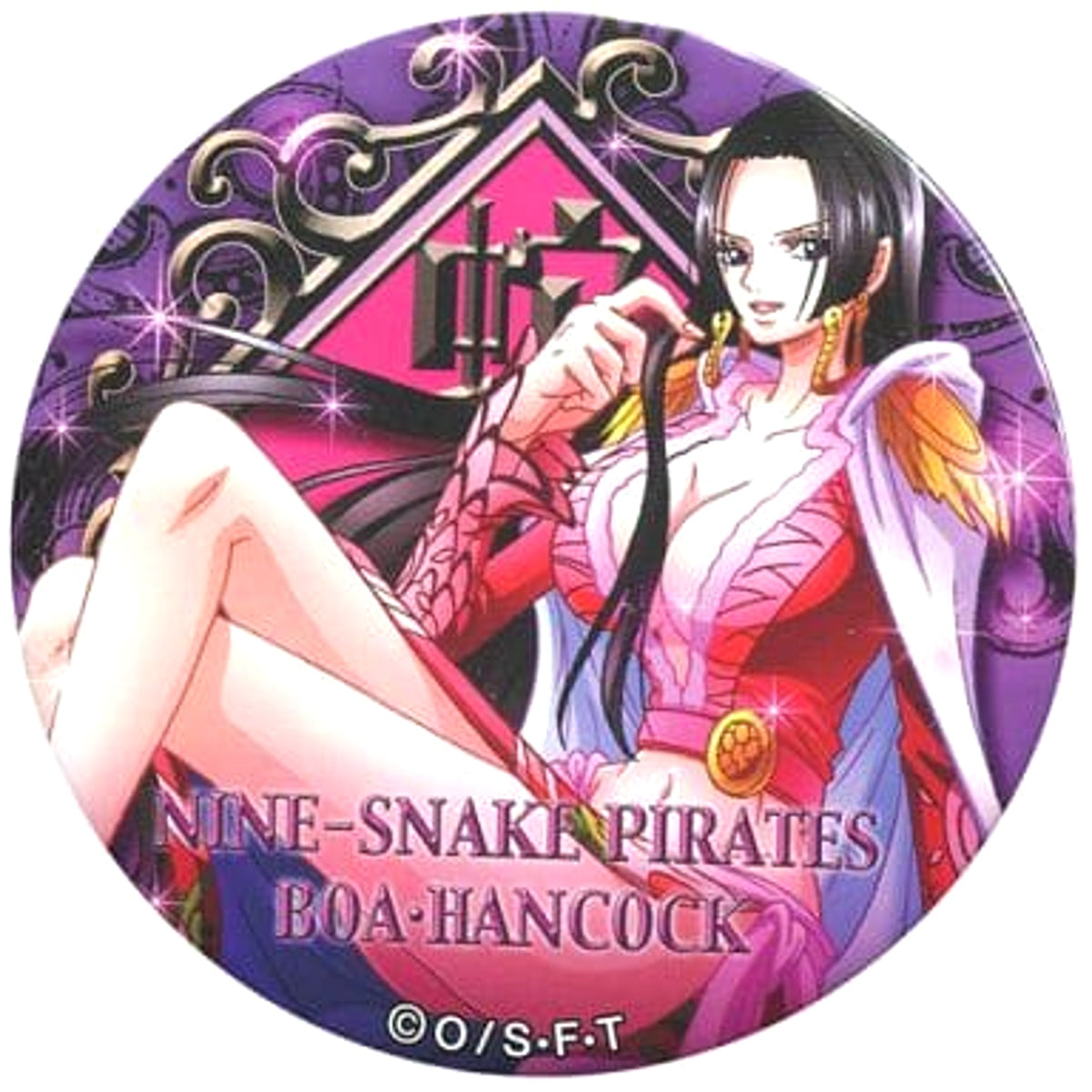 One Piece Boa Hancock Snake Yakara Can Badge Pink&Gold Buttons [USED]