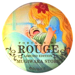 One Piece Portgas D. Rouge Yakara Can Badge Pink&Gold Straw Store Limited Buttons [USED]