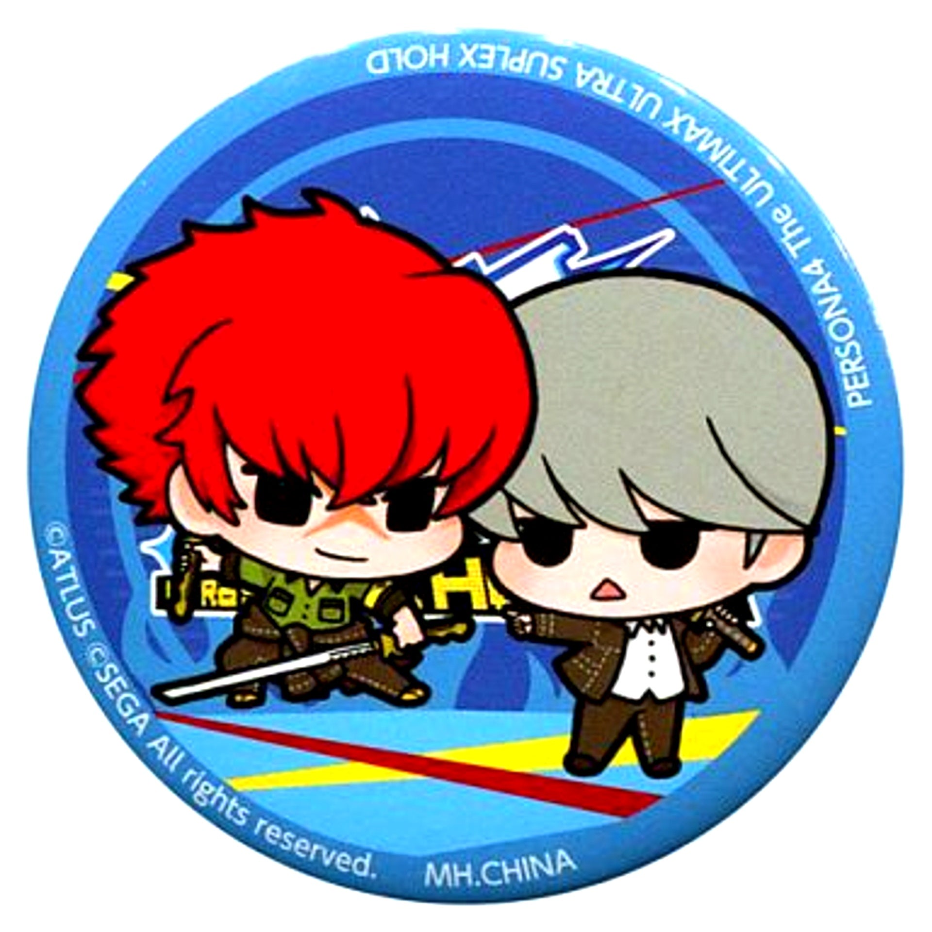 Yu Narukami & Sho Minazuki Persona 4 The Ultimax Ultra Suplex Hold Fortune Button [USED]