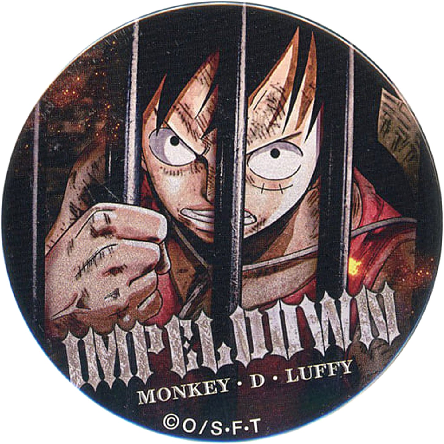 One Piece Luffy Yakara Can Badge Ver. Impel Down Real Escape Game: Kaitei Kangoku Impel Down kara no Dasshutsu Limited One Piece Buttons [USED]