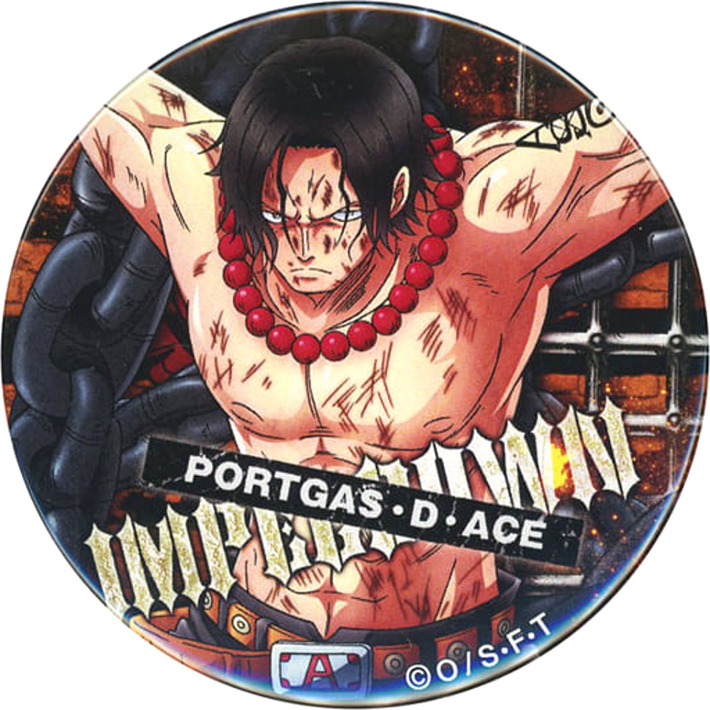 One Piece Portgas D. Ace Yakara Can Badge Ver. Impel Down Real Escape Game: Kaitei Kangoku Impel Down kara no Dasshutsu Limited One Piece Buttons [USED]
