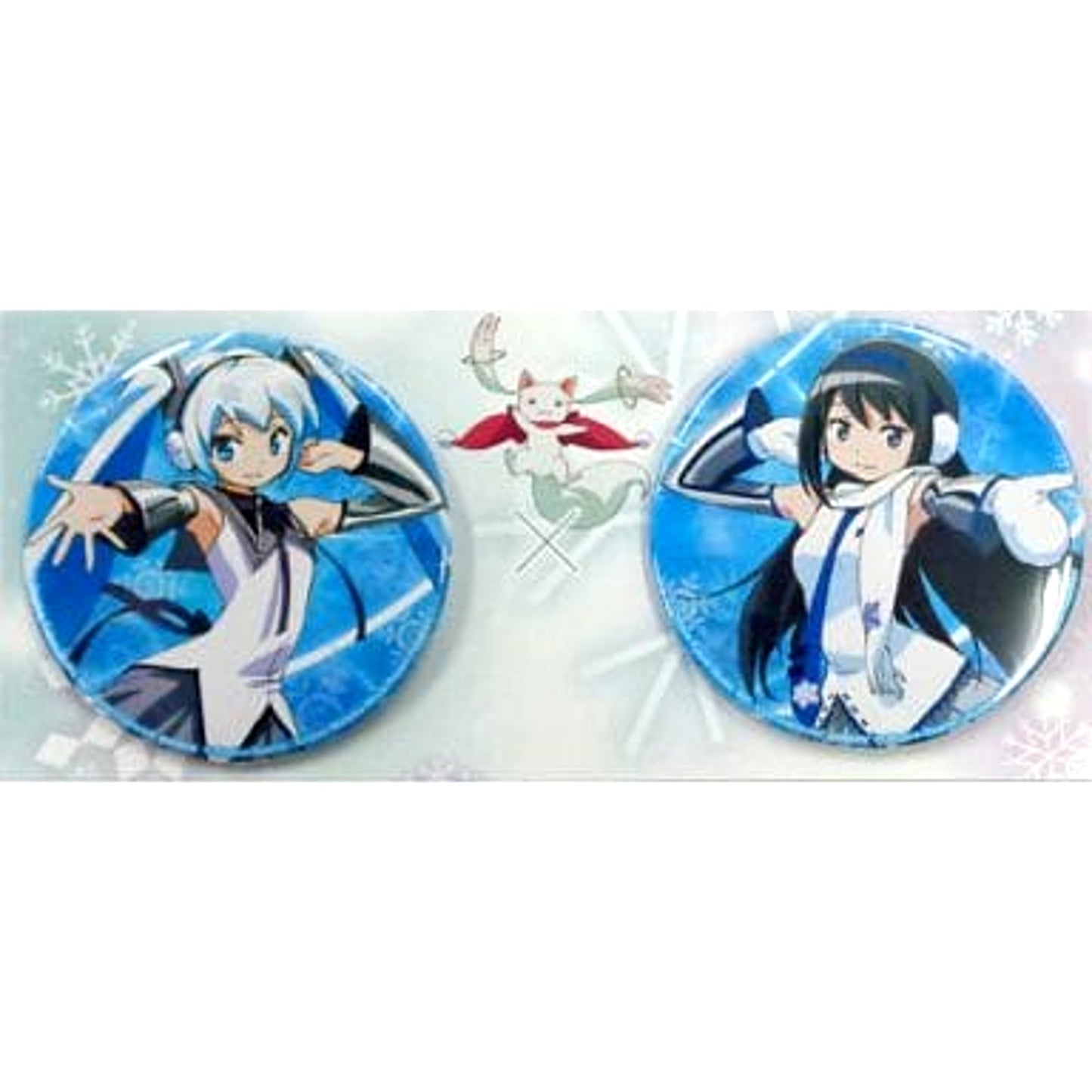 Snow Miku Homura Akemi Snow Miku x Puella Magi Madoka Magica Set of 2 Original Collaboration Button Snow Miku 2015 Limited [USED]