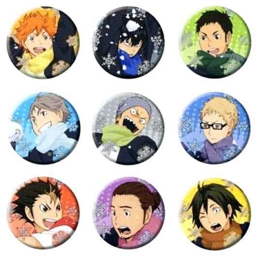 Set of 9 Haikyu!! Character Button Collection Winter Ver. [USED]