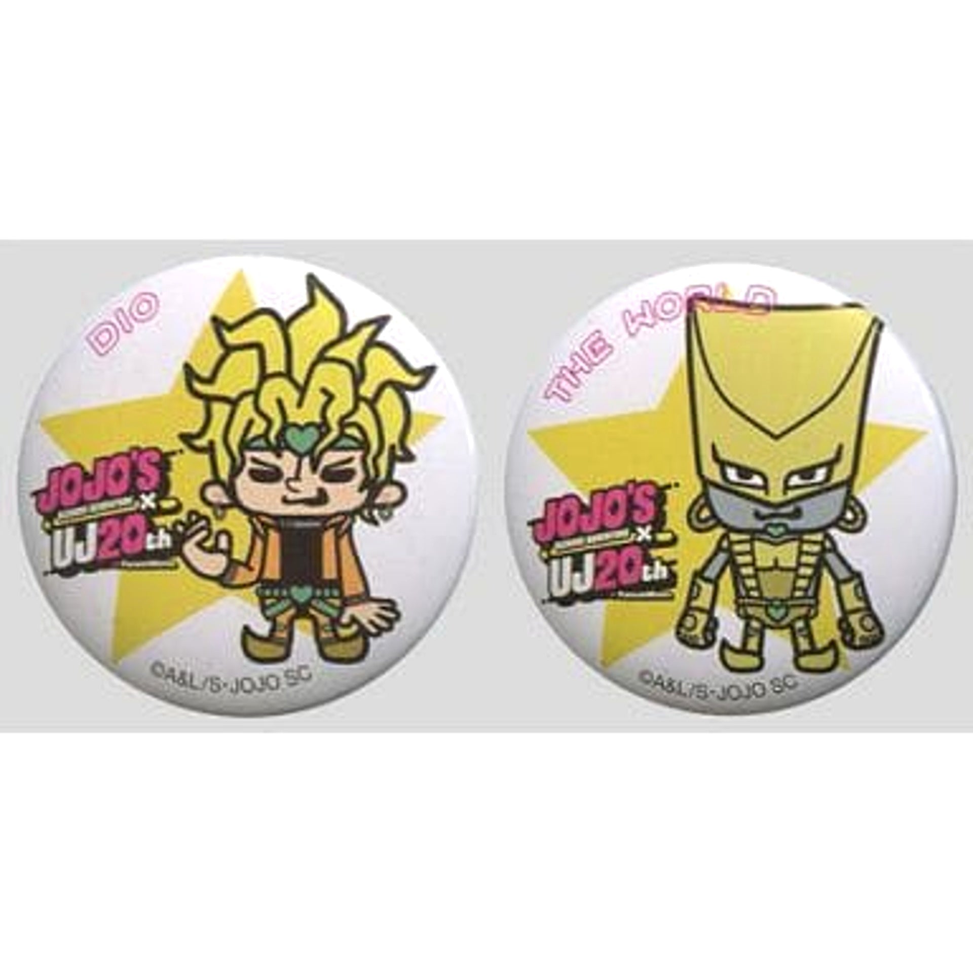 JoJo's Bizarre Adventure Part 3: Stardust Crusaders DIO The World Can Badge Set Ultra Jump July 2015 Deluxe Issue Exclusive Special Appendix Set of 2 Buttons [USED]