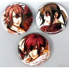 Hakuouki: Reimeiroku Omoihase Sora Hijikata Saito Okita Can Badge animate Limited Ps Vita Version Software Early Reservation Privilege Set of 3 Buttons [USED]
