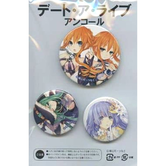 Kaguya Yamai & Others Date A Live: Encore Set of 3 Button Set animate Limited Light Novel Vol.2 Purchase Bonus [USED]