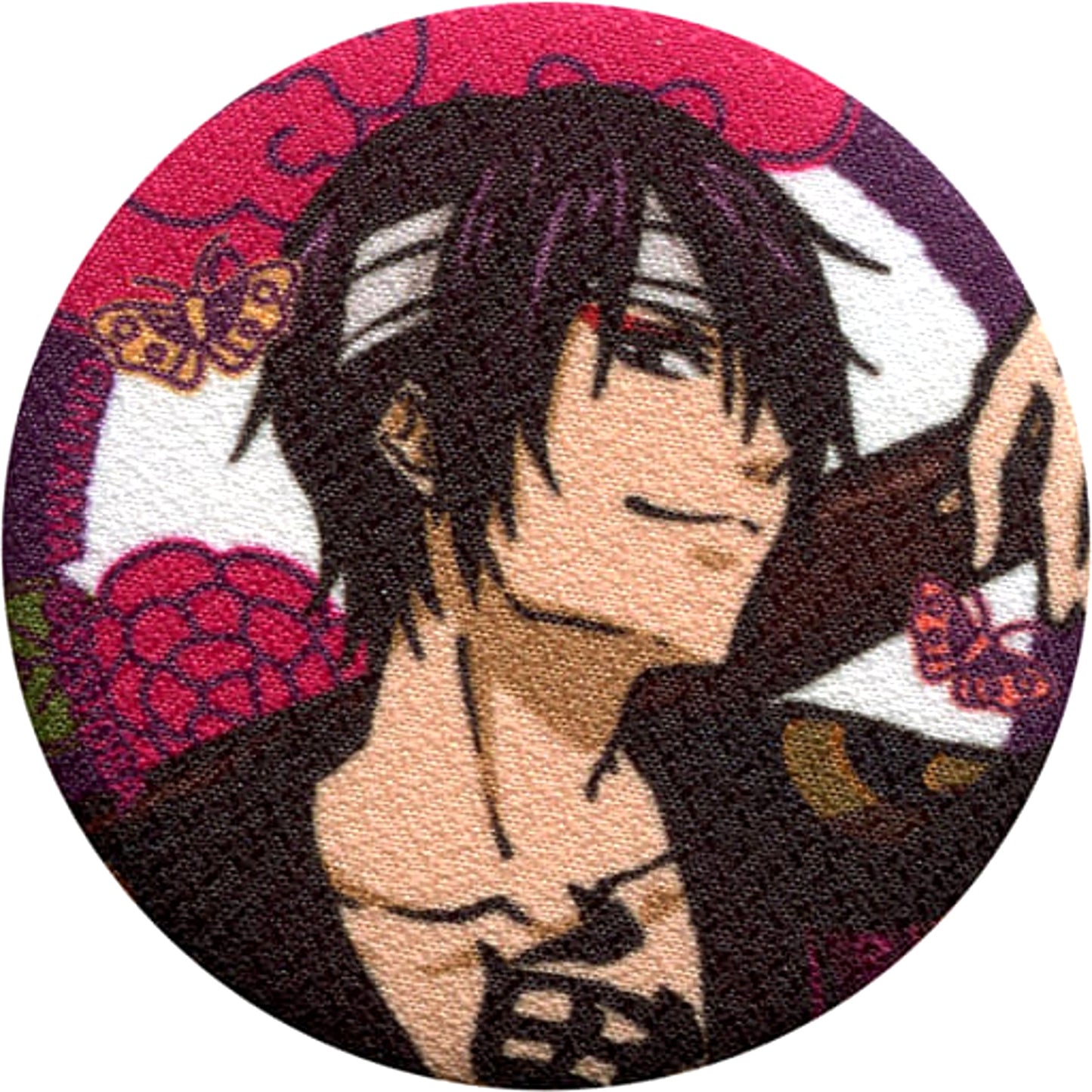 Gintama Shinsuke Takasugi Cross Can Badge Collection Buttons [USED]