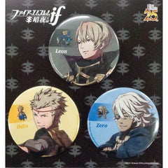 Fire Emblem Fates Leon Odin Zero Can Badge Set Goods Love & Courage 25th Anniversary Fire Emblem Festival Limited Set of 3 Buttons [USED]