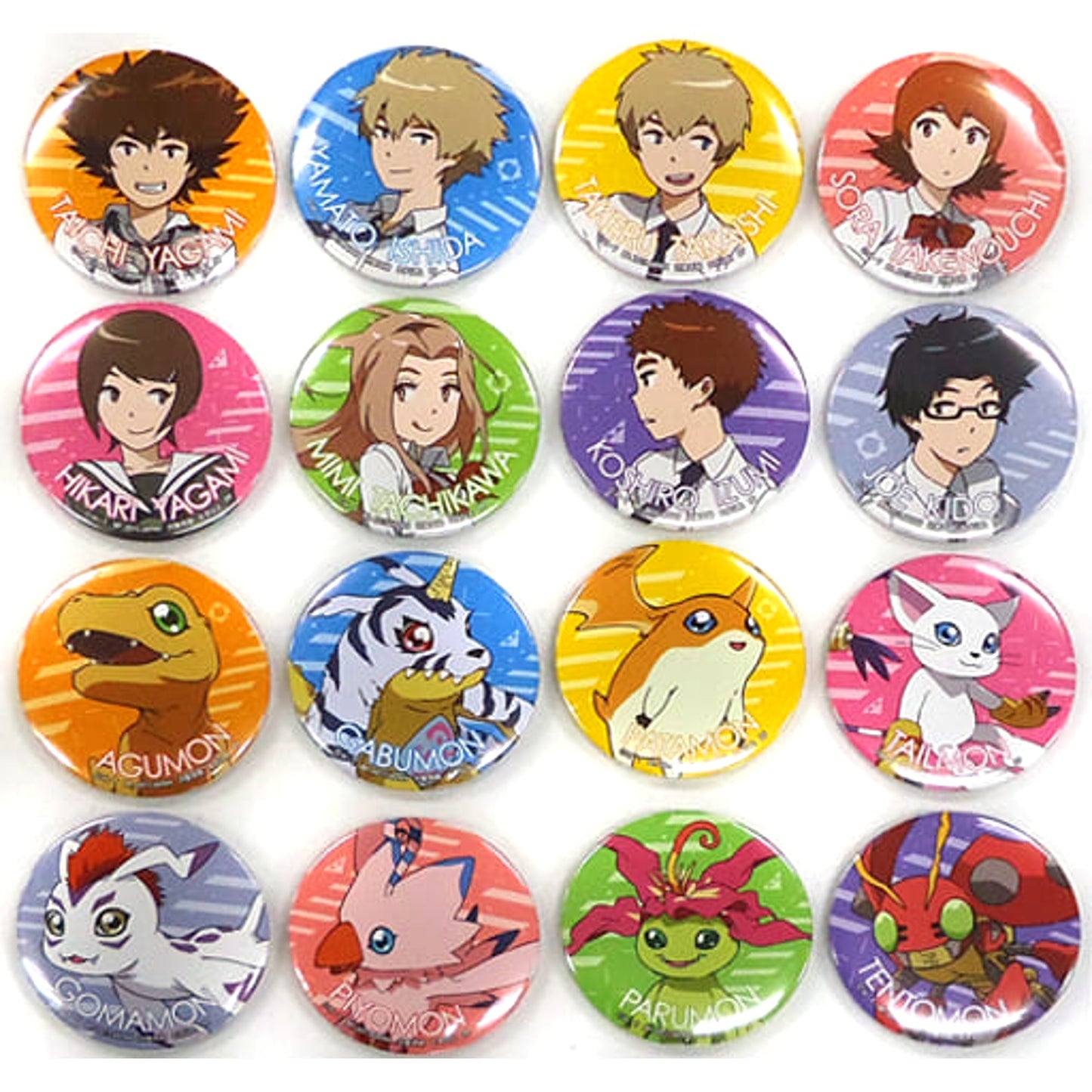Digimon Adventure tri. Taichi Yagami & Others Can Badge All 16 Types Set Buttons [USED]