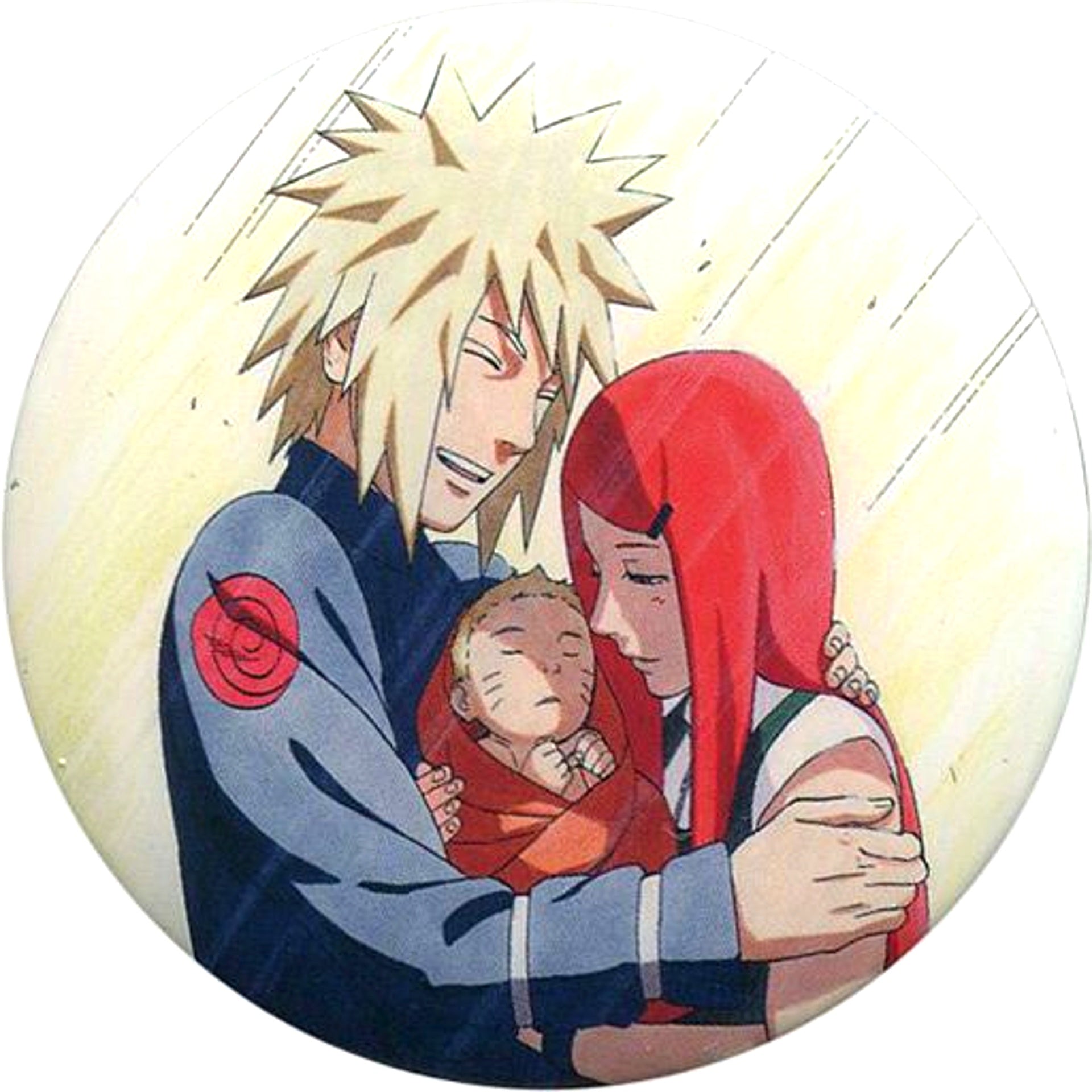 Minato Namikaze and Naruto Baby and Kushina Uzumaki Serialization Completion Memorial Masashi Kishimoto Naruto Exhibition Collection Button [USED]