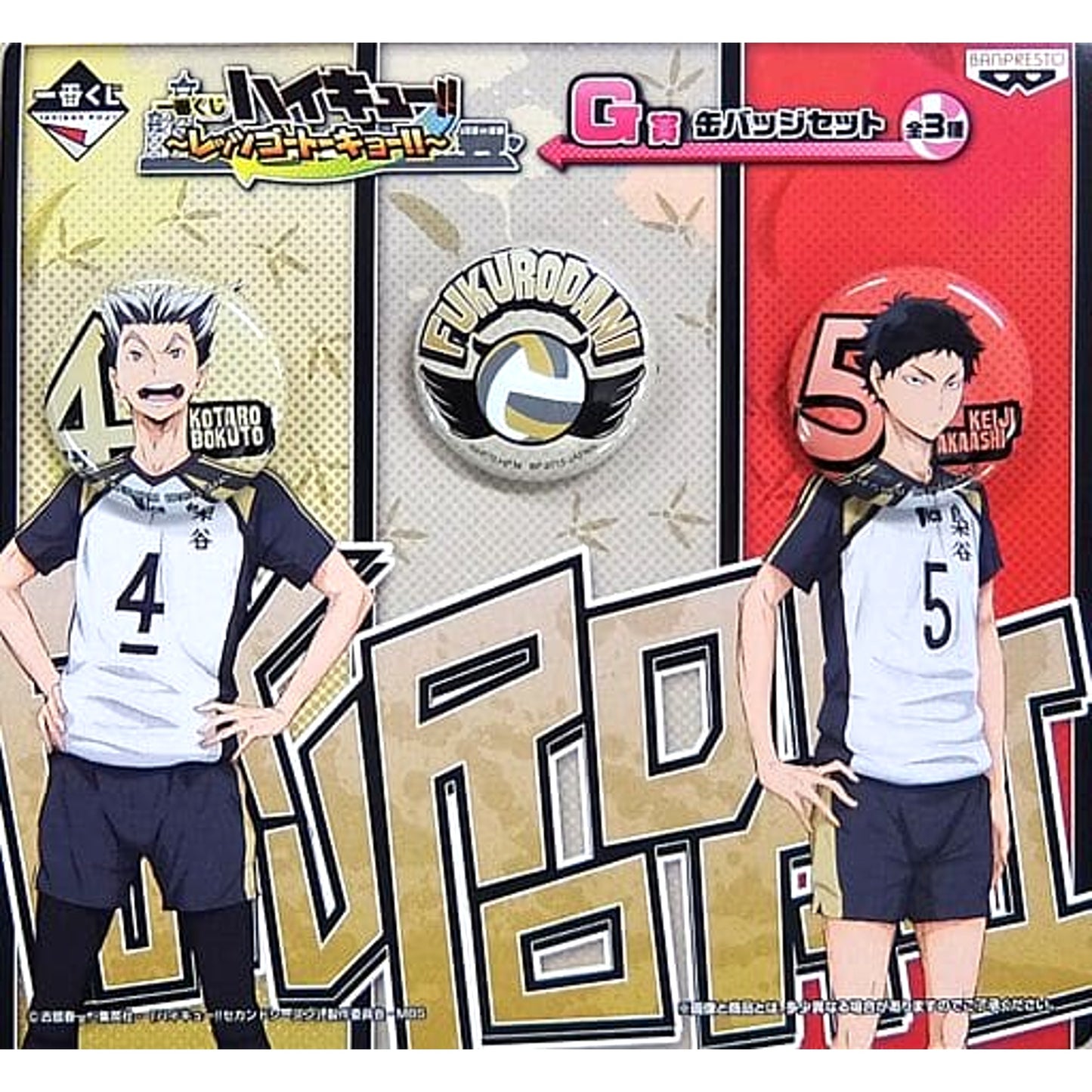 Haikyu!! Bokuto Akaashi Fukurodani Ichiban Kuji Let's Go Tokyo!! Can Badge Set Prize G Buttons [USED]