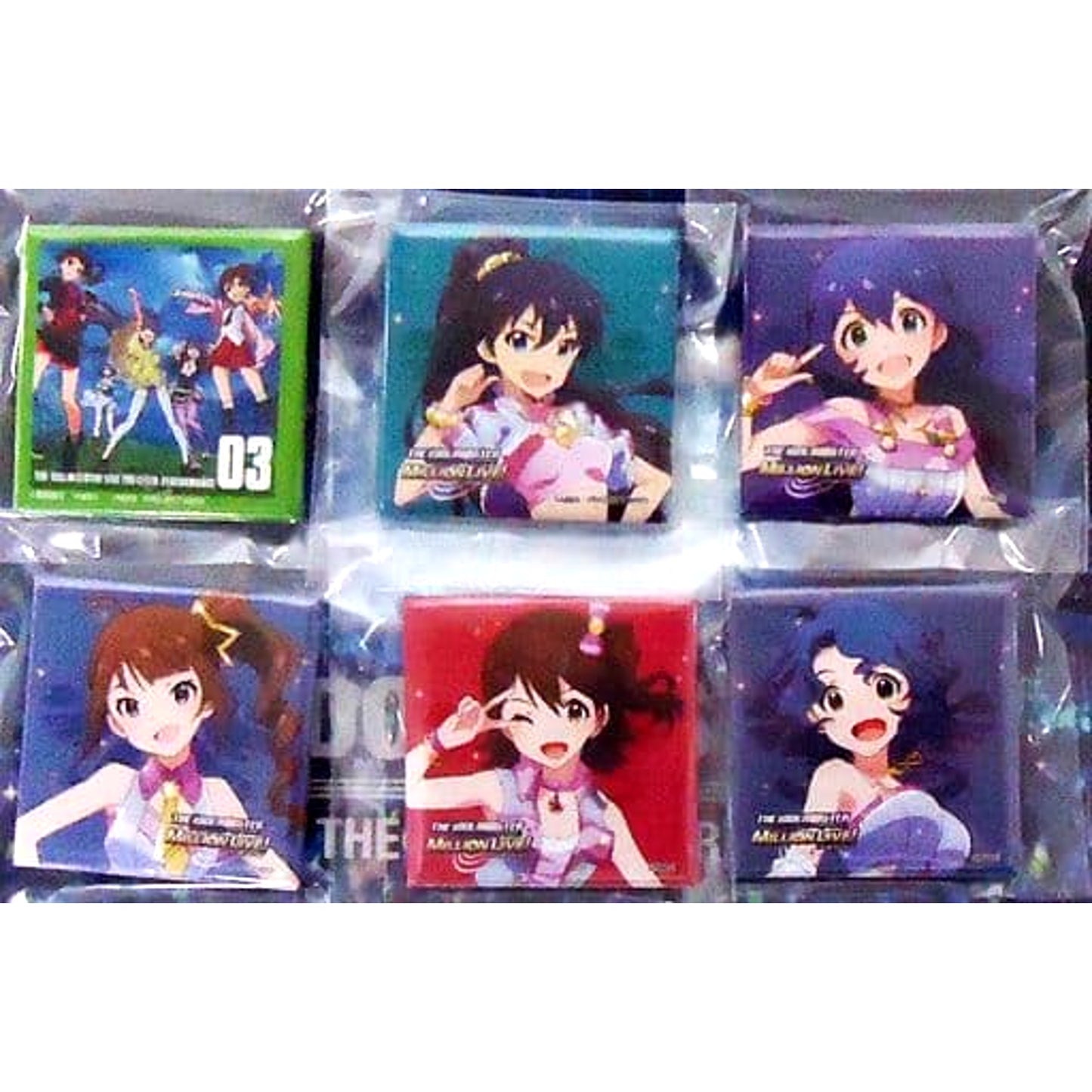 Hibiki Ganaha & Others THE IDOLM@STER Million Live! Set of 6 Square Badge Collection 2 THE IDOLM�E STER Live The@ter Performance 03 Release Commemorative Event Limited [USED]