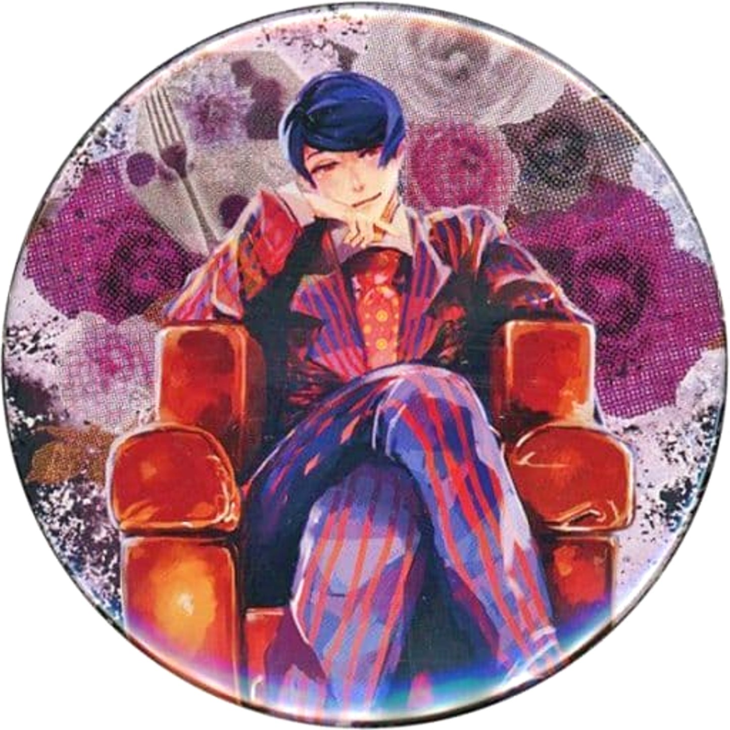 Tokyo Ghoul Shu Tsukiyama Background Floral Pattern Collection Can Badge Buttons [USED]