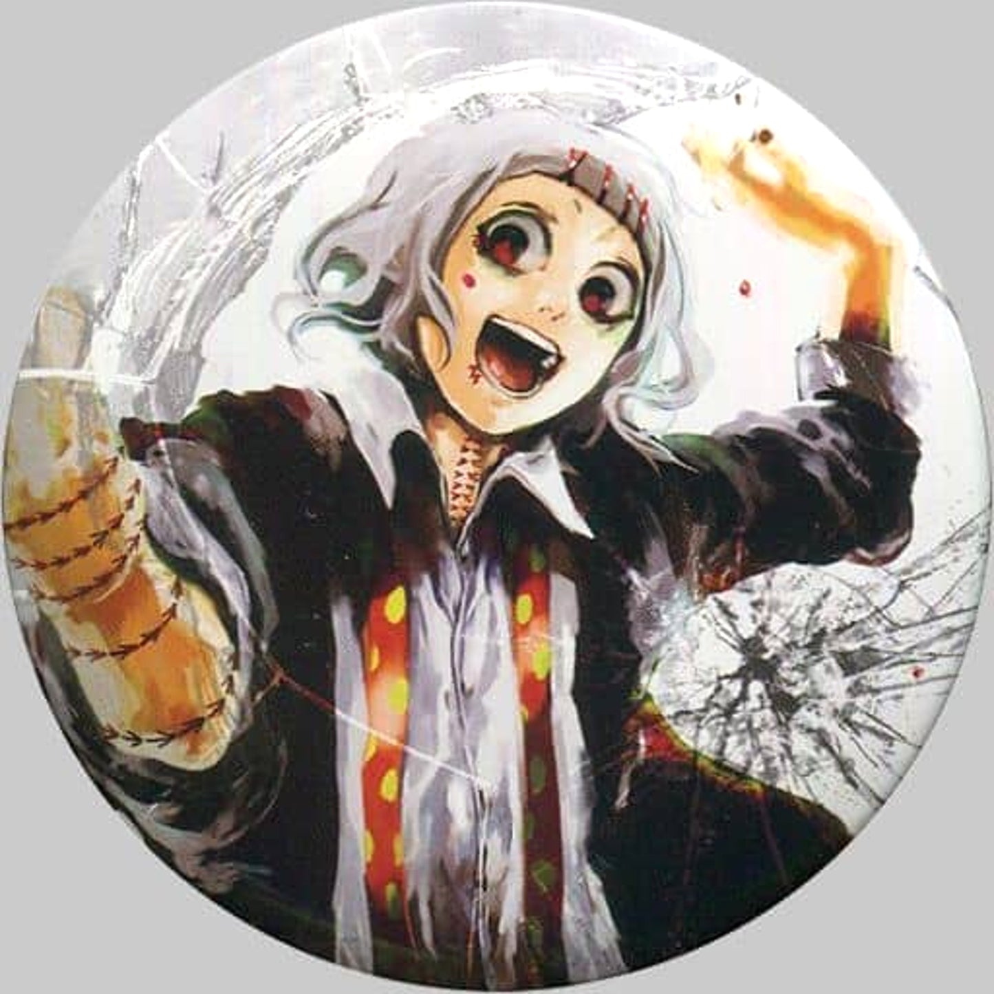 Tokyo Ghoul Juzo / Rei Suzuya Gray Hair A Collection Can Badge Buttons [USED]
