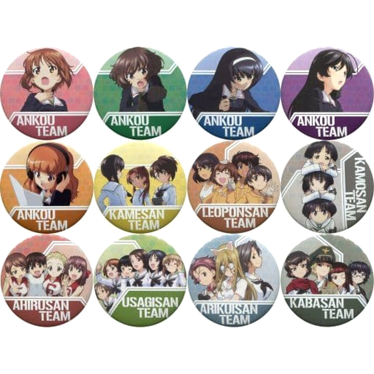 Girls und Panzer der Film Miho Nishizumi & Others Character Badge Collection Theater Limited All 12 Types Set Buttons [USED]
