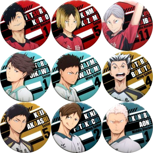 Set of 9 Haikyu!! Character Button Collection Rival Schools Second Season [USED]