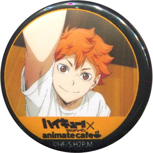 Haikyu!! Season 2 Shoyo Hinata Trading Can Badge animate cafe Limited Buttons [USED]