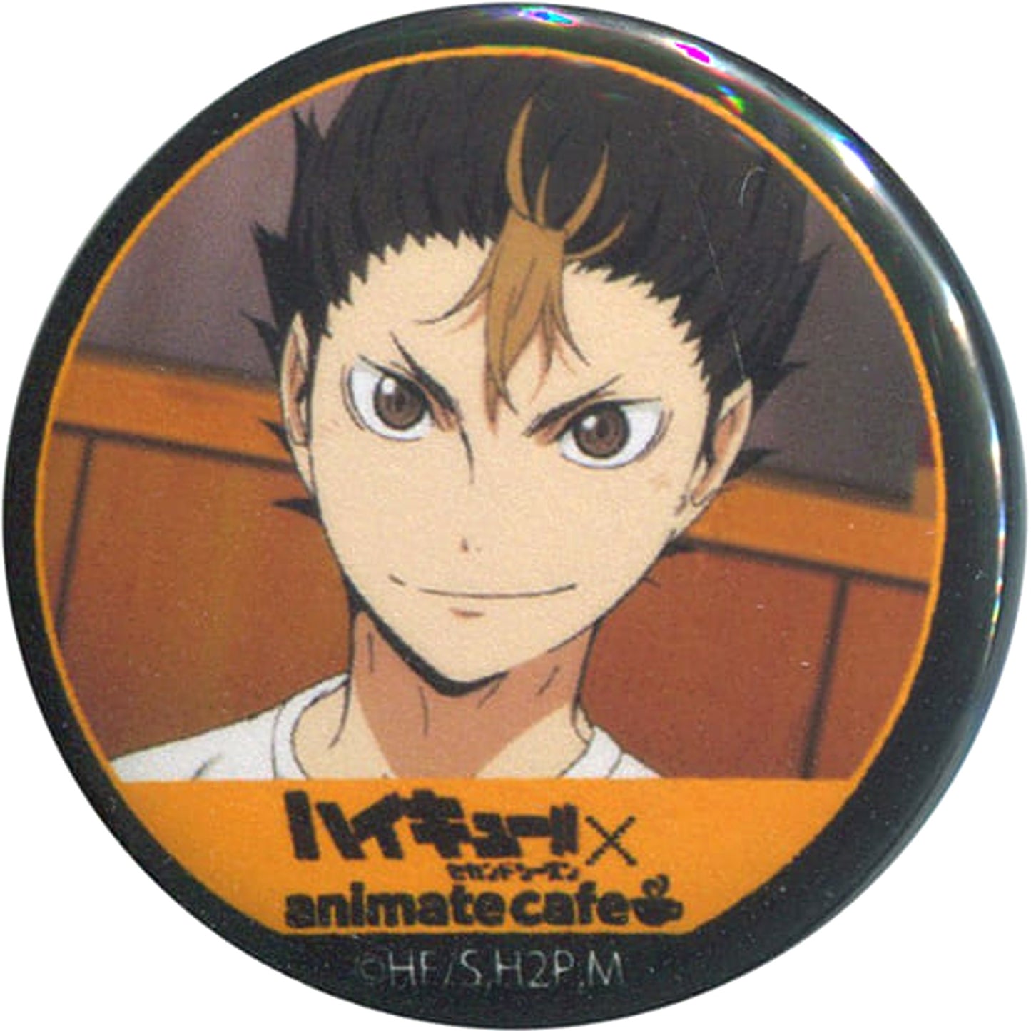 Haikyu!! Season 2 Yu Nishinoya Trading Can Badge animate cafe Limited Buttons [USED]