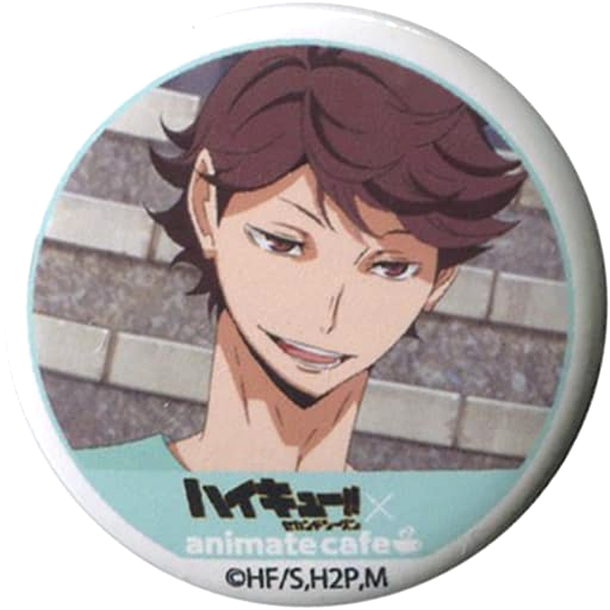 Haikyu!! Season 2 Toru Oikawa Trading Can Badge animate cafe Limited Buttons [USED]