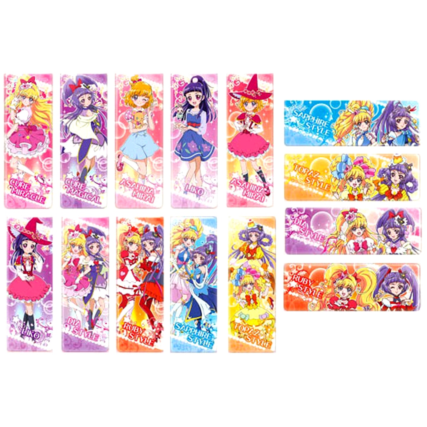 Set of 14 Maho Girls Precure! Long Badge Collection [USED]