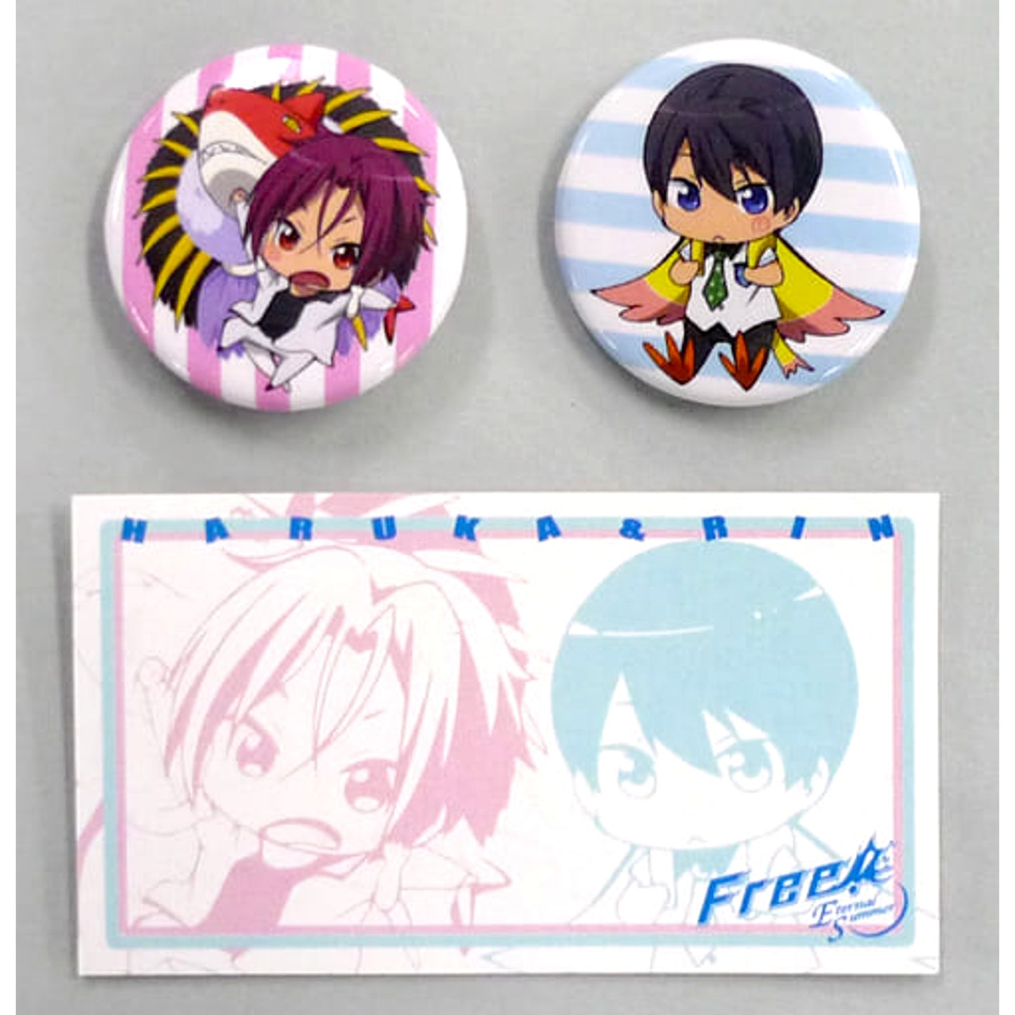 Free!: Eternal Summer Haruka Nanase Rin Matsuoka Can Badge Collection Set of 2 Buttons [USED]