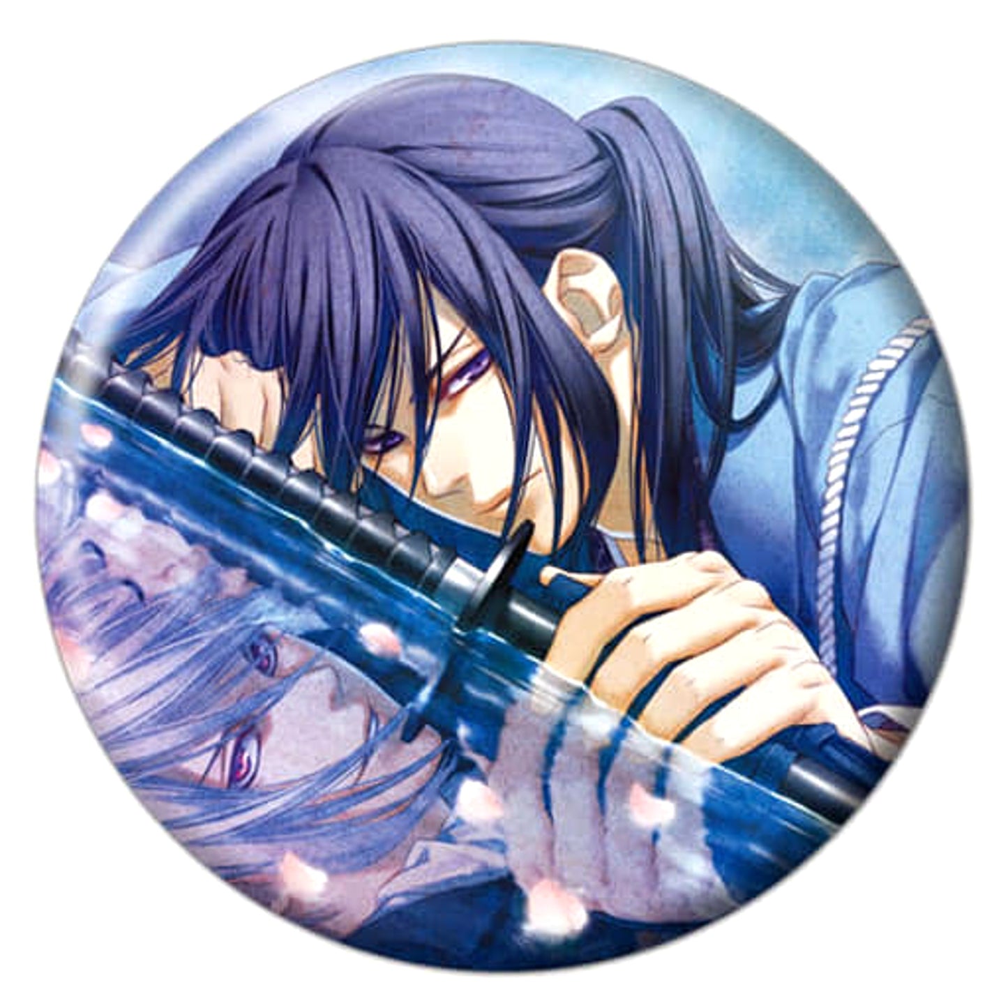 Hakuouki Toshizo Hijikata Blue Trading 100mm Can Badge Vol.1 Otomate Limited Buttons [USED]