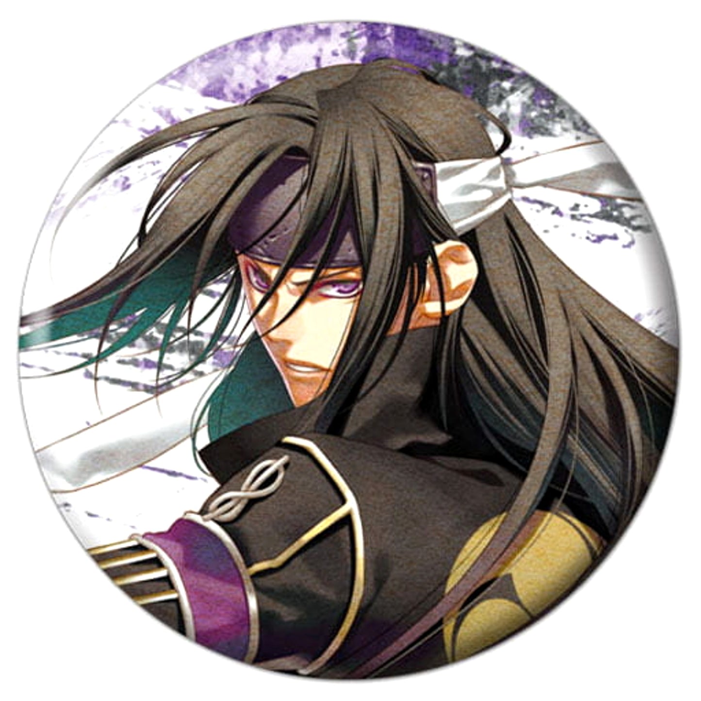 Hakuouki Toshizo Hijikata Look Sideways White Trading 100mm Can Badge Vol.1 Otomate Limited Buttons [USED]