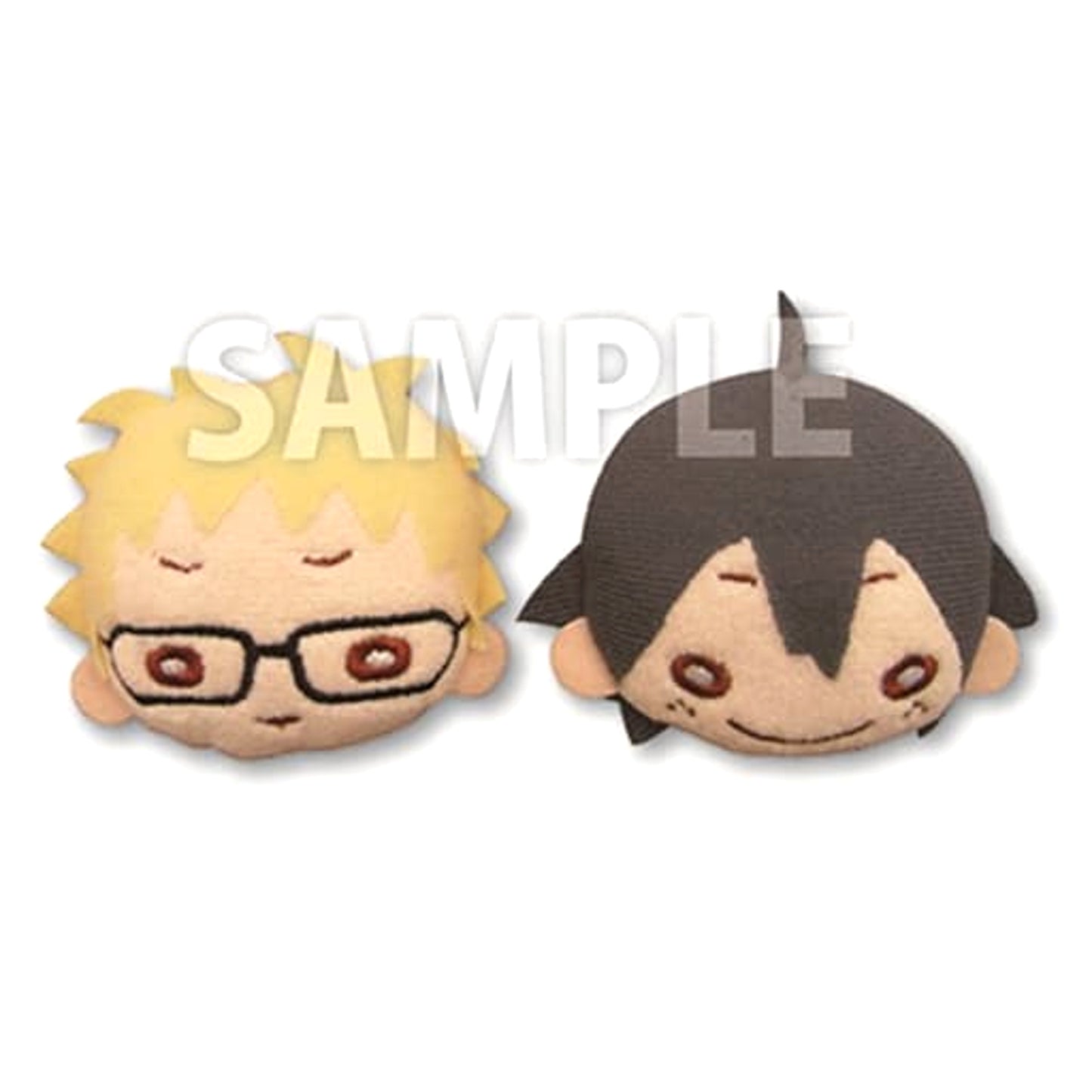 Haikyu!! Kei Tsukishima Tadashi Yamaguchi Nitotan Plush Badge Set Buttons [USED]