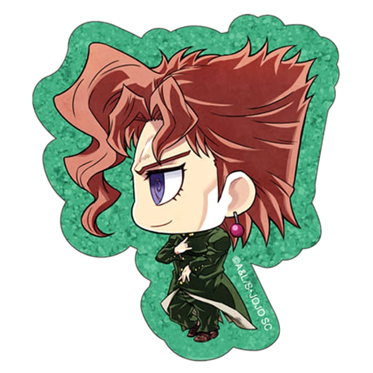 JoJo's Bizarre Adventure Part 3: Stardust Crusaders Noriaki Kakyoin Glitter Acrylic Badge Buttons [USED]