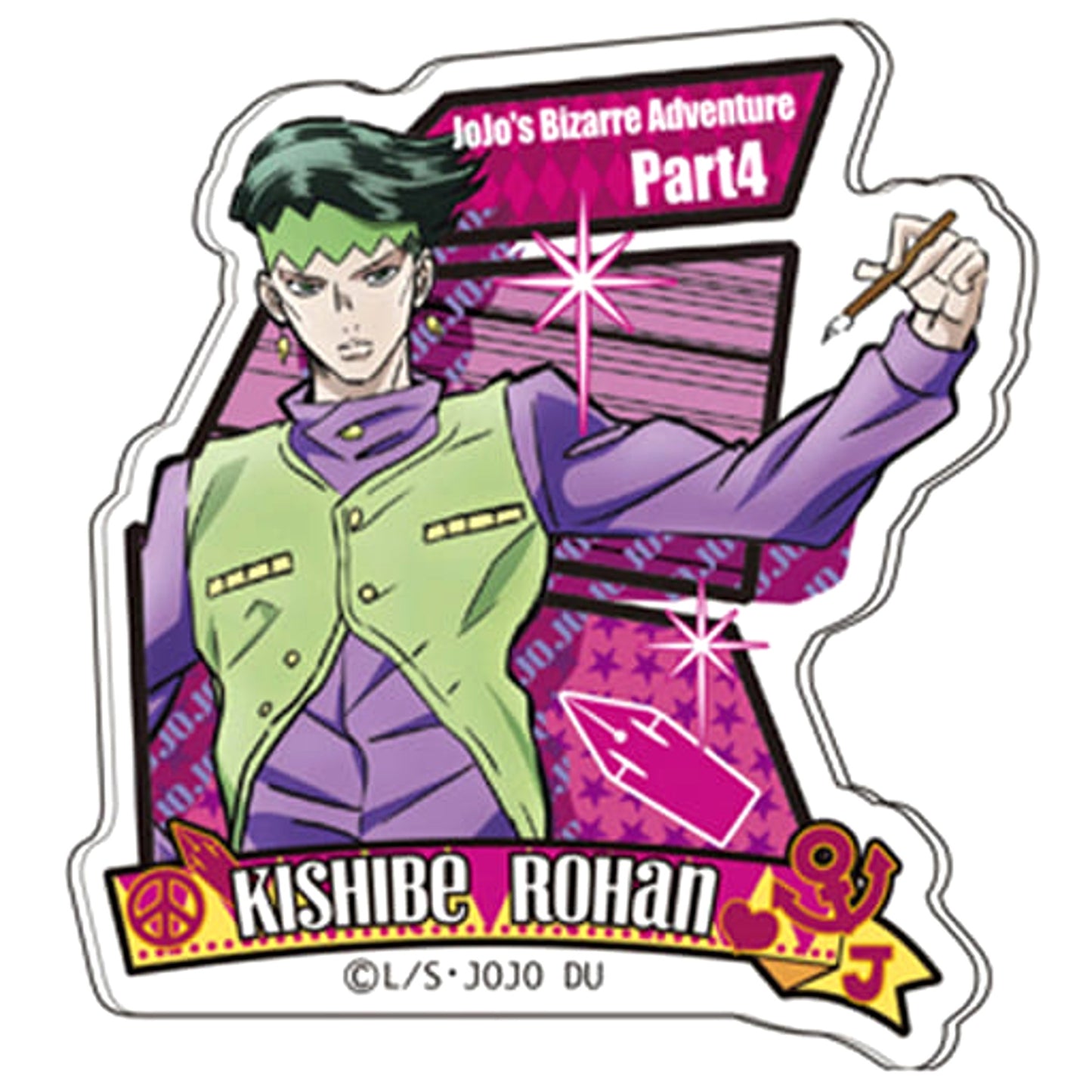 JoJo's Bizarre Adventure Part 4: Diamond is Unbreakable Rohan Kishibe Acrylic Badge Buttons [USED]