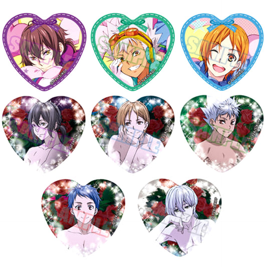 King of Prism by Prettyrhythm Koji Mihama & Others Trading Heart Shaped Can Badge Vol.3 All 8 Types Set Buttons [USED]