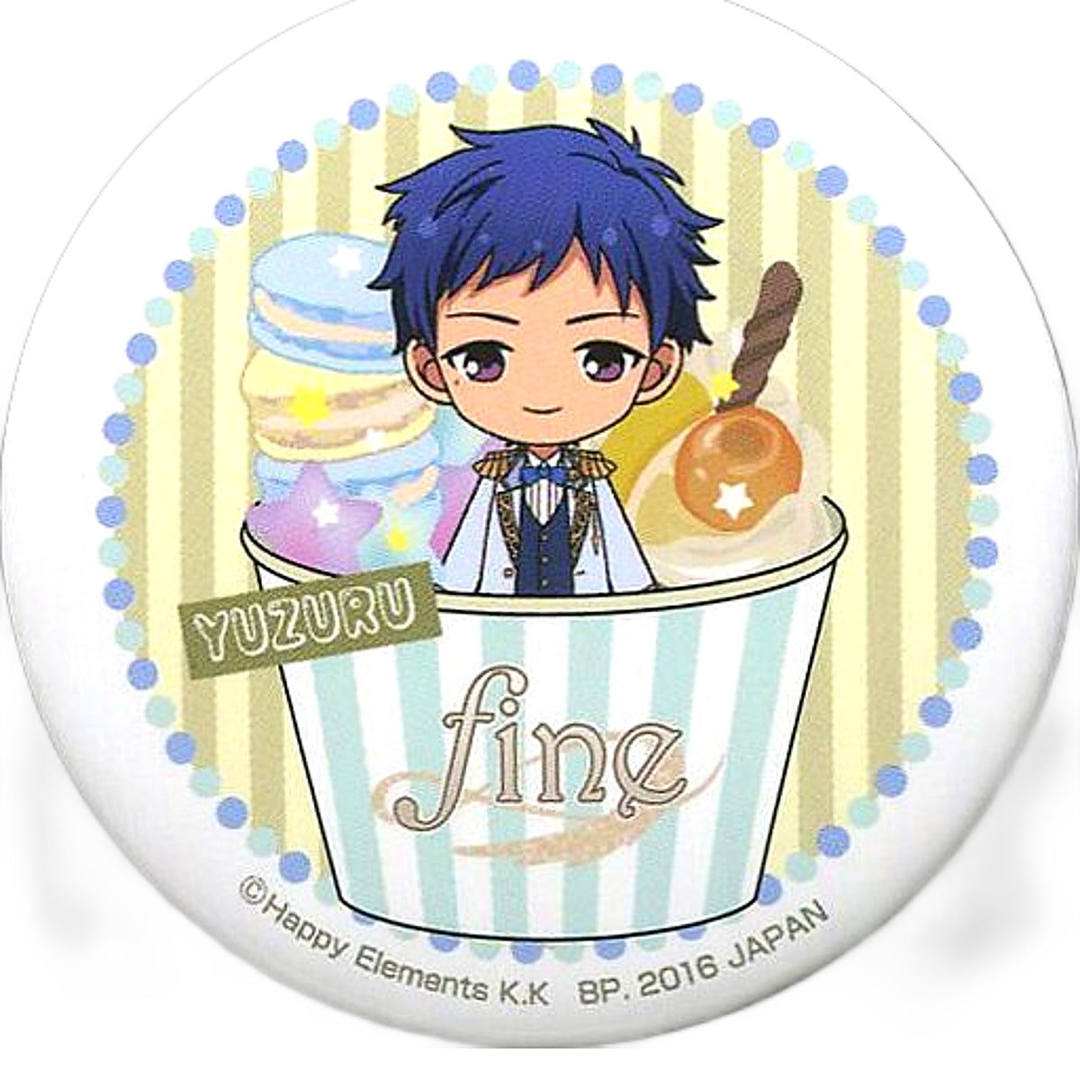 Yuzuru Fushimi Ichiban Cafe X Ensemble Stars! Celebration First Live! Original Can Badge Kuji Prize B Can Badge [USED]