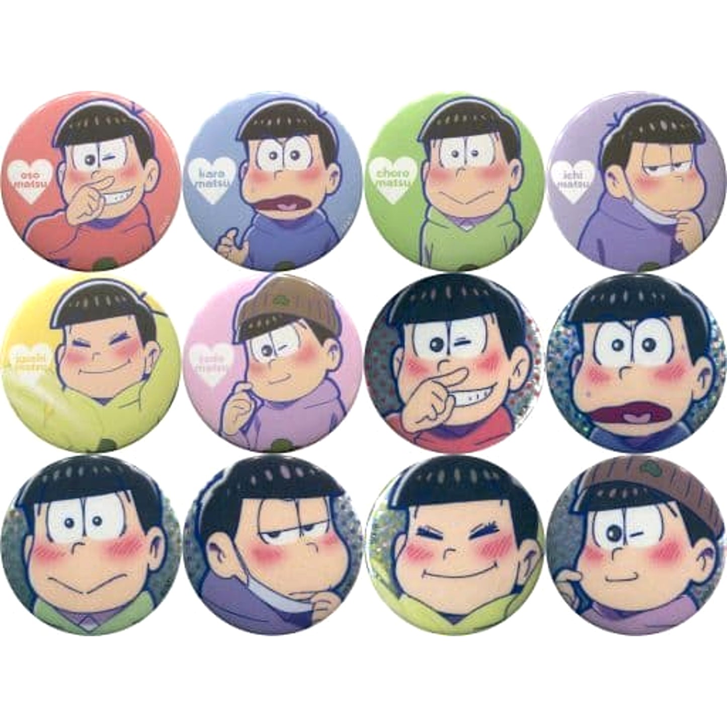 Mr. Osomatsu Osomatsu & Others Tere Matsu Can Badge Bunkyodo & Animega Limited All 12 Types Set Buttons [USED]