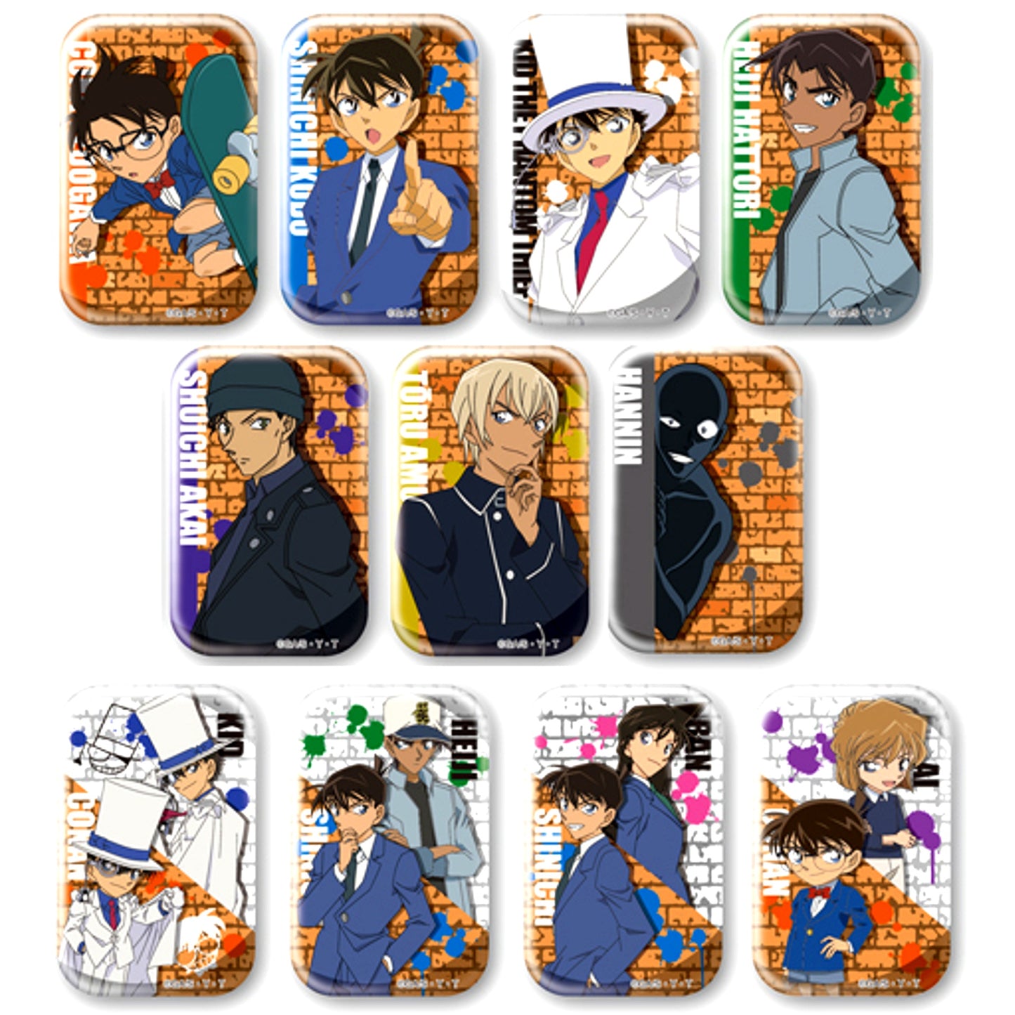 Set of 11 Detective Conan Marukaku Button [USED]