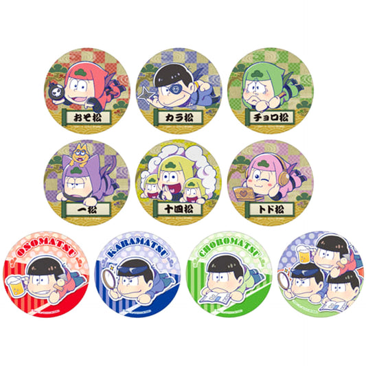 Mr. Osomatsu Osomatsu & Others Lying Down Trading Can Badge Vol.1 All 10 Types Set Buttons [USED]