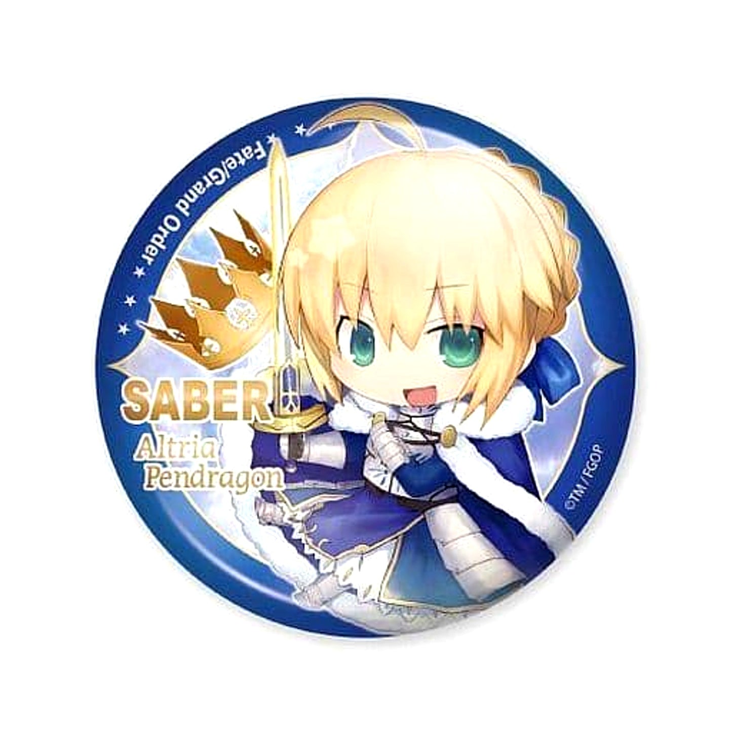Fate/Grand Order Saber Artoria Pendragon Charatoria Can Badge [USED]