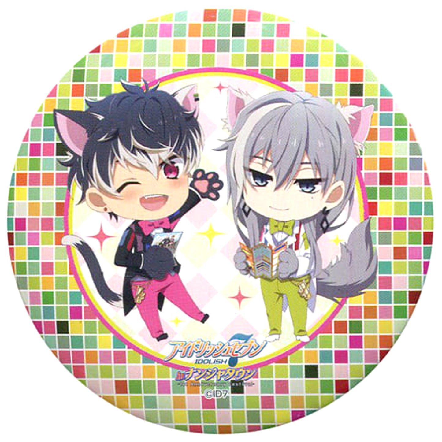 IDOLiSH7 Re:vale Cat Ear Can Badge in Namja Town 1st Anniversary Festival Exclusive Go for the Luxury Bento Roulette! Prize C: Noriben Prize Buttons [USED]