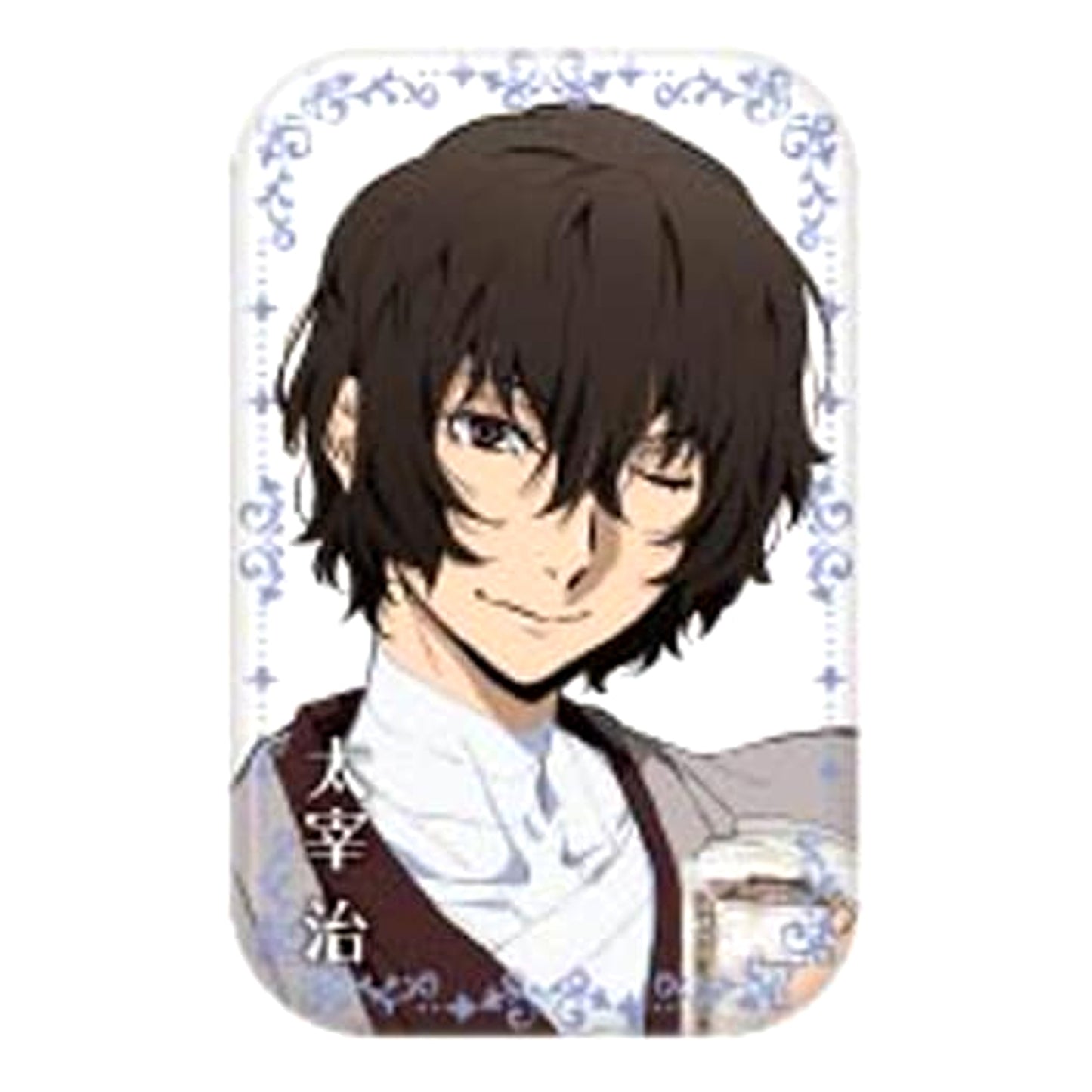 Osamu Dazai Wink Bungo Stray Dogs Round Squiare Button [USED]