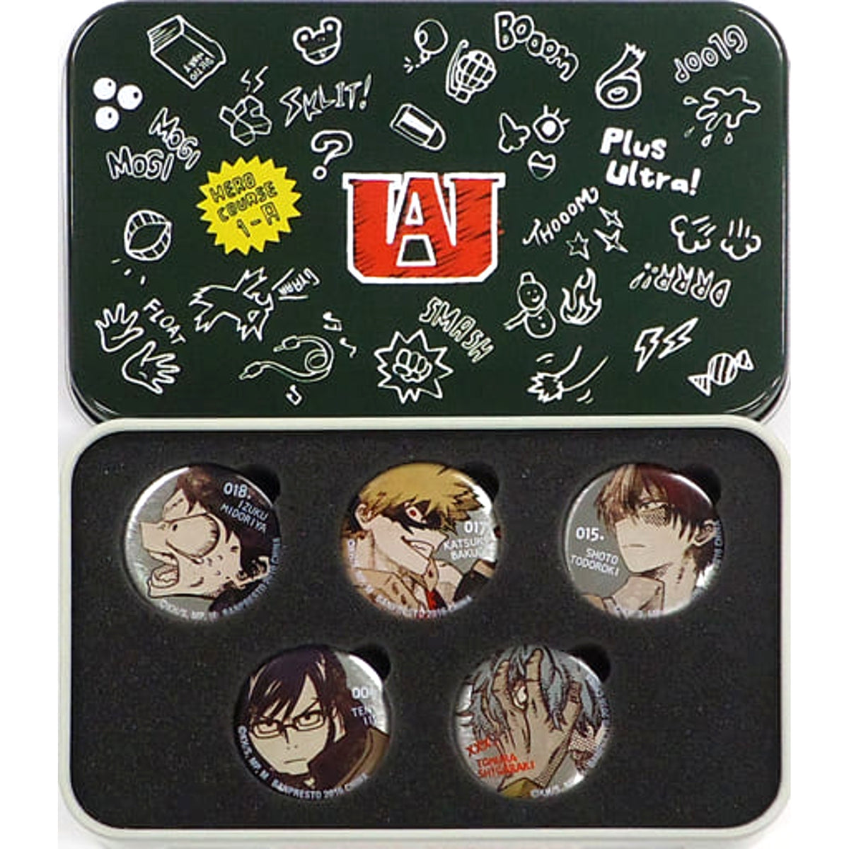 My Hero Academia Katsuki Bakugo & Others Ichiban Kuji White or Black! Special Badge Set in Can Case Last One Prize Buttons [USED]