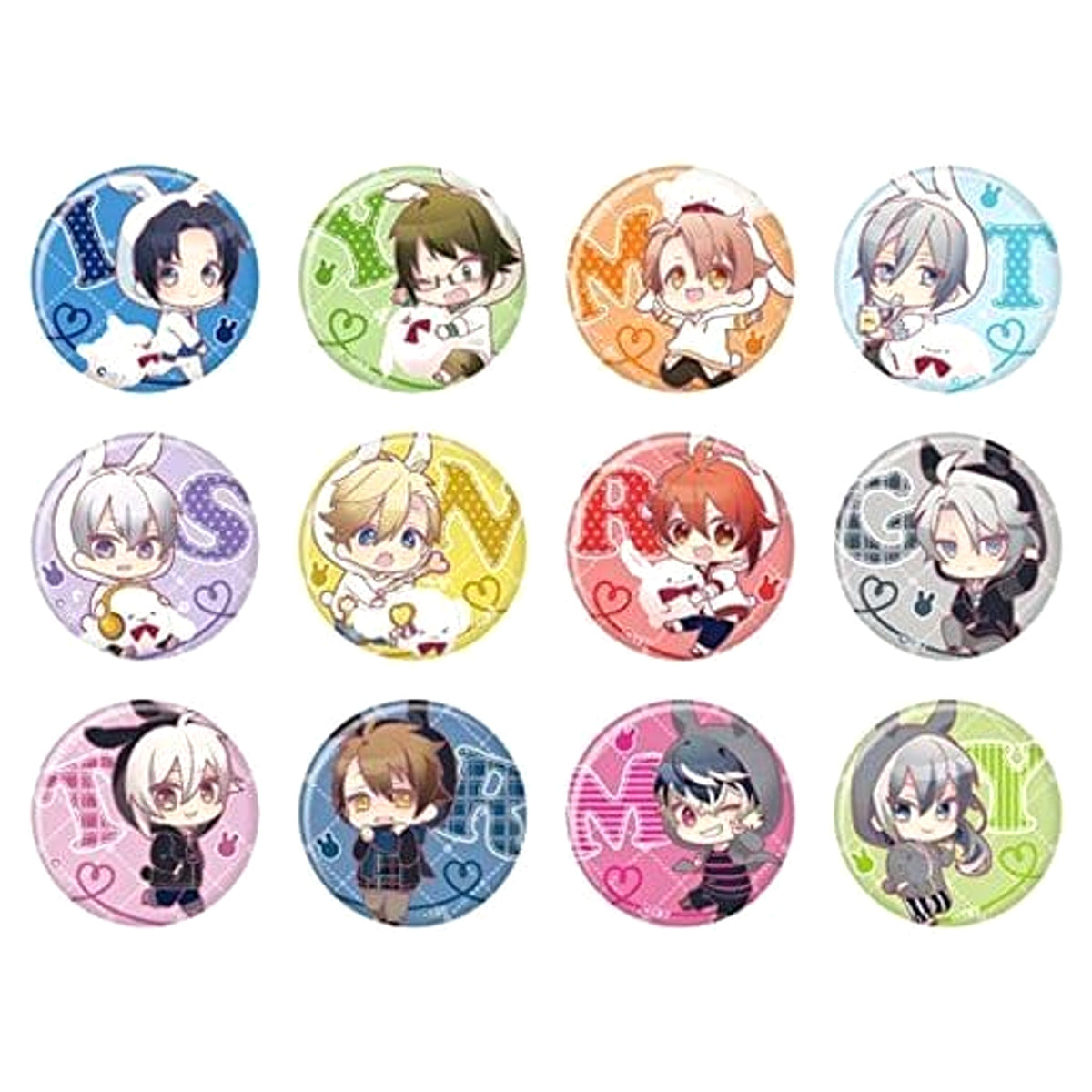 IDOLiSH7 Iori Izumi & Others Rabbit Ears Ver. Trading Can Badge All 12 Types Set Buttons [USED]