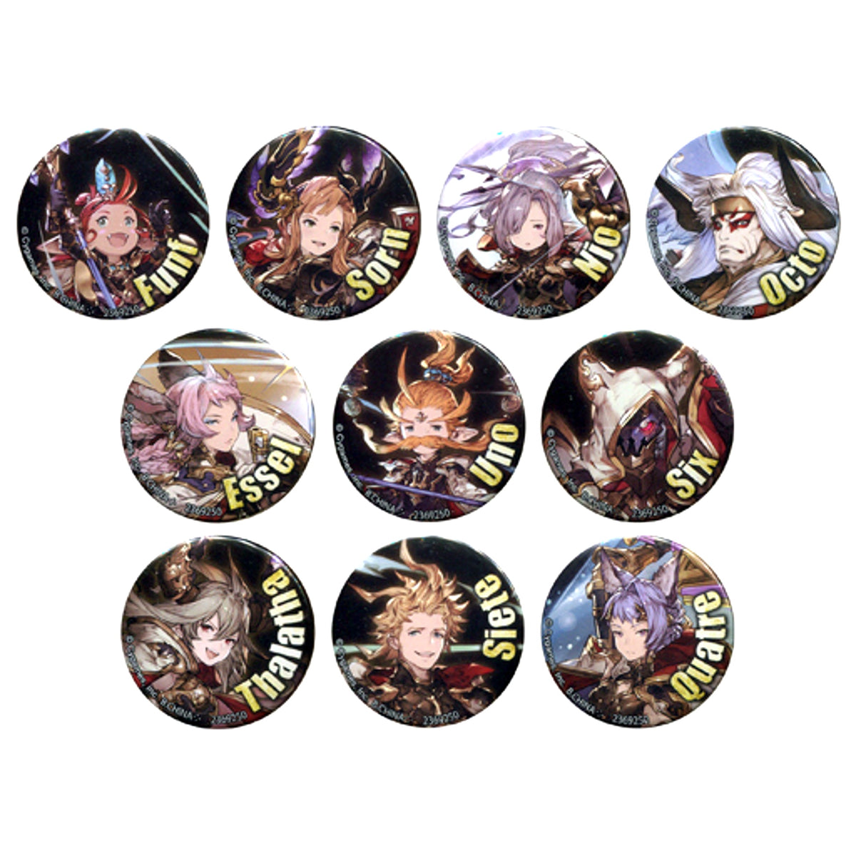 Set of 10 Granblue Fantasy Button Collection Vol.1 [USED]