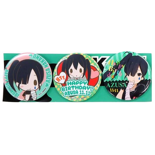 Set of 3 Azusa Nakano K-On! Button Birthday Memorial Ver. [USED]